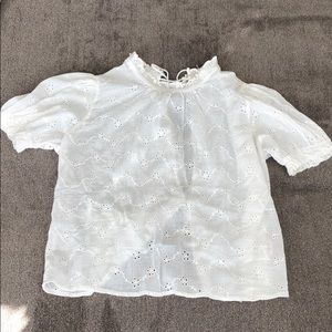 White Free People Open Back Blouse